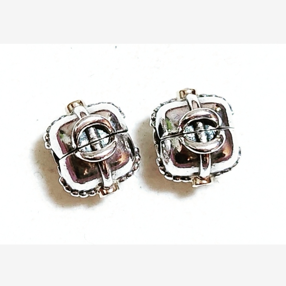 PAIR of authentic Pandora 14K accent charm clips " purse clear CZ " - Picture 4 of 7